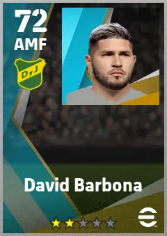 David Barbona eFootball 2026 player card — 72 OVR AMF