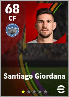 Santiago Giordana eFootball 2026 player card — 68 OVR CF