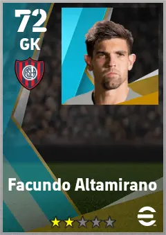 Facundo Altamirano eFootball 2026 player card — 72 OVR GK