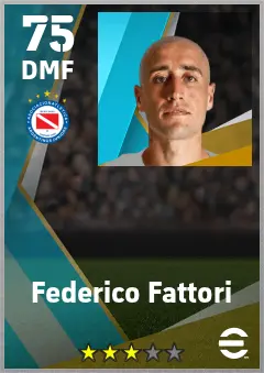 Federico Fattori eFootball 2026 player card — 75 OVR DMF