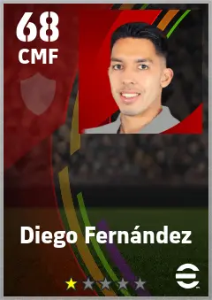 Diego Fernandez eFootball 2026 player card — 68 OVR CMF
