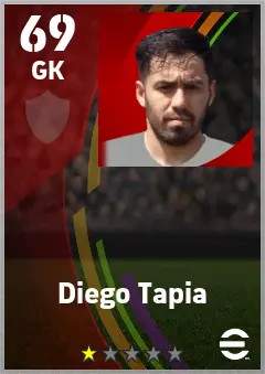 Diego Tapia eFootball 2026 player card — 69 OVR GK