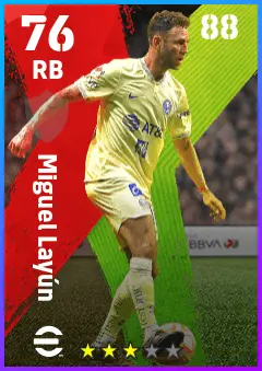 Miguel Layun eFootball 2026 player card — 76 OVR RB