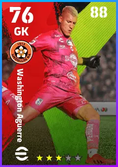 Washington Aguerre eFootball 2026 player card — 76 OVR GK