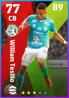 William Tesillo eFootball 2026 player card — 77 OVR CB