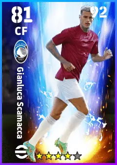 Gianluca Scamacca eFootball 2026 player card — 81 OVR CF