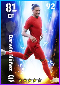 Darwin Nunez eFootball 2026 player card — 81 OVR CF