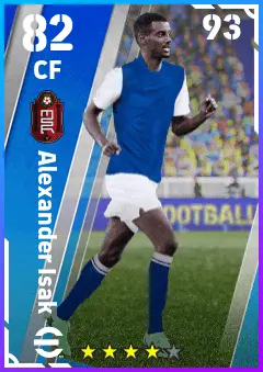 Alexander Isak eFootball 2026 player card — 82 OVR CF
