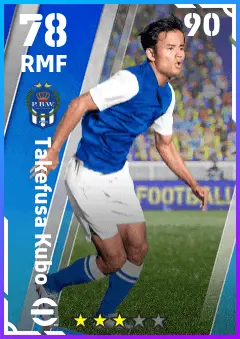 Takefusa Kubo eFootball 2026 player card — 78 OVR RMF