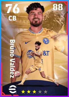 Bruno Valdez eFootball 2026 player card — 76 OVR CB