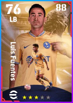 Luis Fuentes eFootball 2026 player card — 76 OVR LB