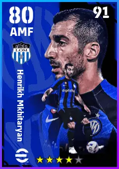 Henrikh Mkhitaryan eFootball 2026 player card — 80 OVR AMF