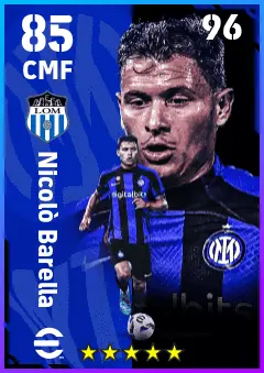 Nicolo Barella eFootball 2026 player card — 85 OVR CMF