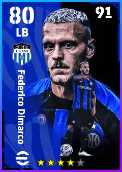 Federico Dimarco eFootball 2026 player card — 80 OVR LB