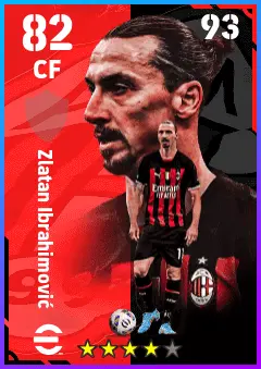 Zlatan Ibrahimovic eFootball 2026 player card — 82 OVR CF