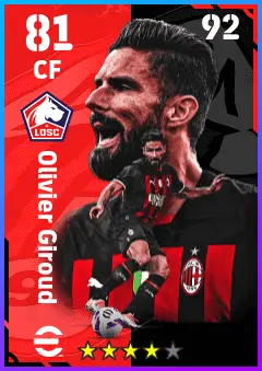 Olivier Giroud eFootball 2026 player card — 81 OVR CF