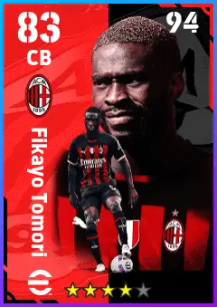 Fikayo Tomori eFootball 2026 player card — 83 OVR CB