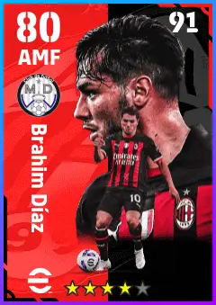 Brahim Diaz eFootball 2026 player card — 80 OVR AMF