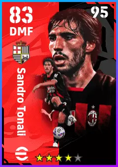 Sandro Tonali eFootball 2026 player card — 83 OVR DMF