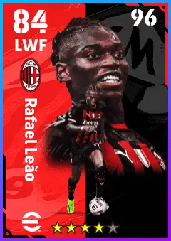 Rafael Leao eFootball 2026 player card — 84 OVR LWF