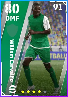 William Carvalho eFootball 2026 player card — 80 OVR DMF