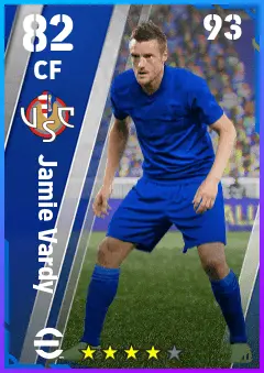 Jamie Vardy eFootball 2026 player card — 82 OVR CF