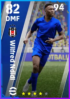 Wilfred Ndidi eFootball 2026 player card — 82 OVR DMF