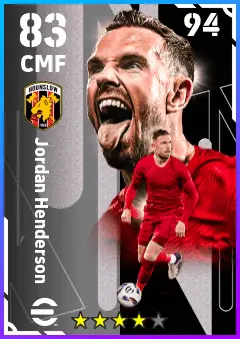 Jordan Henderson eFootball 2026 player card — 83 OVR CMF