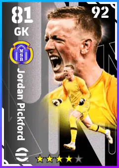 Jordan Pickford eFootball 2026 player card — 81 OVR GK