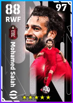Mohamed Salah eFootball 2026 player card — 88 OVR RWF