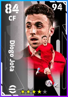 Diogo Jota eFootball 2026 player card — 84 OVR CF