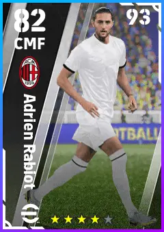 Adrien Rabiot eFootball 2026 player card — 82 OVR CMF