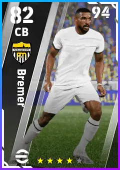 Bremer eFootball 2026 player card — 82 OVR CB