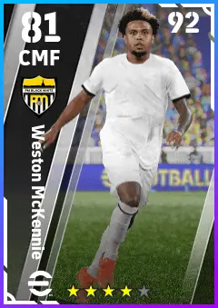 Weston McKennie eFootball 2026 player card — 81 OVR CMF