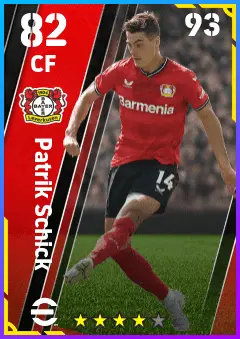 Patrik Schick eFootball 2026 player card — 82 OVR CF