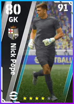 Nick Pope eFootball 2026 player card — 80 OVR GK