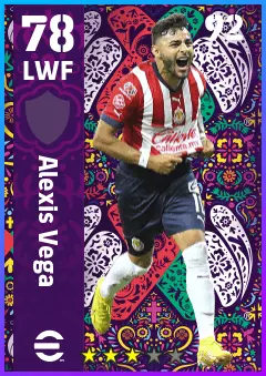 Alexis Vega eFootball 2026 player card — 78 OVR LWF