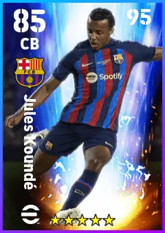 Jules Kounde eFootball 2026 player card — 85 OVR CB