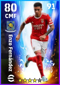 Enzo Fernandez eFootball 2026 player card — 80 OVR CMF