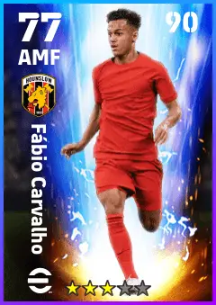Fabio Carvalho eFootball 2026 player card — 77 OVR AMF