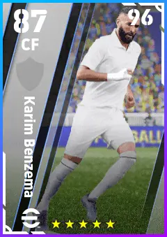 Karim Benzema eFootball 2026 player card — 87 OVR CF