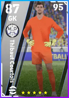 Thibaut Courtois eFootball 2026 player card — 87 OVR GK