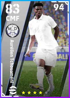 Aurelien Tchouameni eFootball 2026 player card — 83 OVR CMF