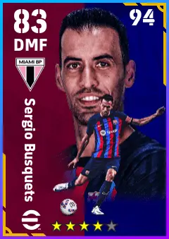 Sergio Busquets eFootball 2026 player card — 83 OVR DMF