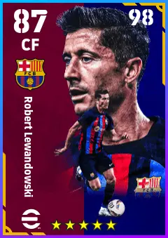 Robert Lewandowski eFootball 2026 player card — 87 OVR CF
