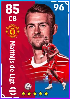 Matthijs de Ligt eFootball 2026 player card — 85 OVR CB