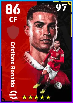 Cristiano Ronaldo eFootball 2026 player card — 86 OVR CF