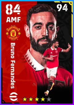 Bruno Fernandes eFootball 2026 player card — 84 OVR AMF