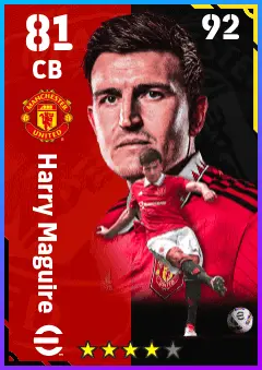 Harry Maguire eFootball 2026 player card — 81 OVR CB