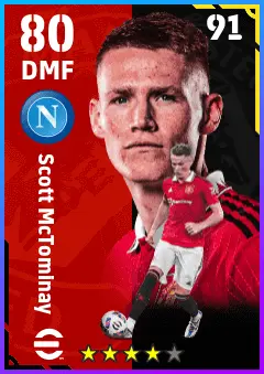 Scott McTominay eFootball 2026 player card — 80 OVR DMF